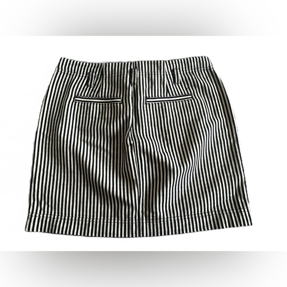 NWOT MADEWELL Cream + Black Engineer Stripe Lace Up Pencil Mini Skirt Size 4 - Picture 4 of 7